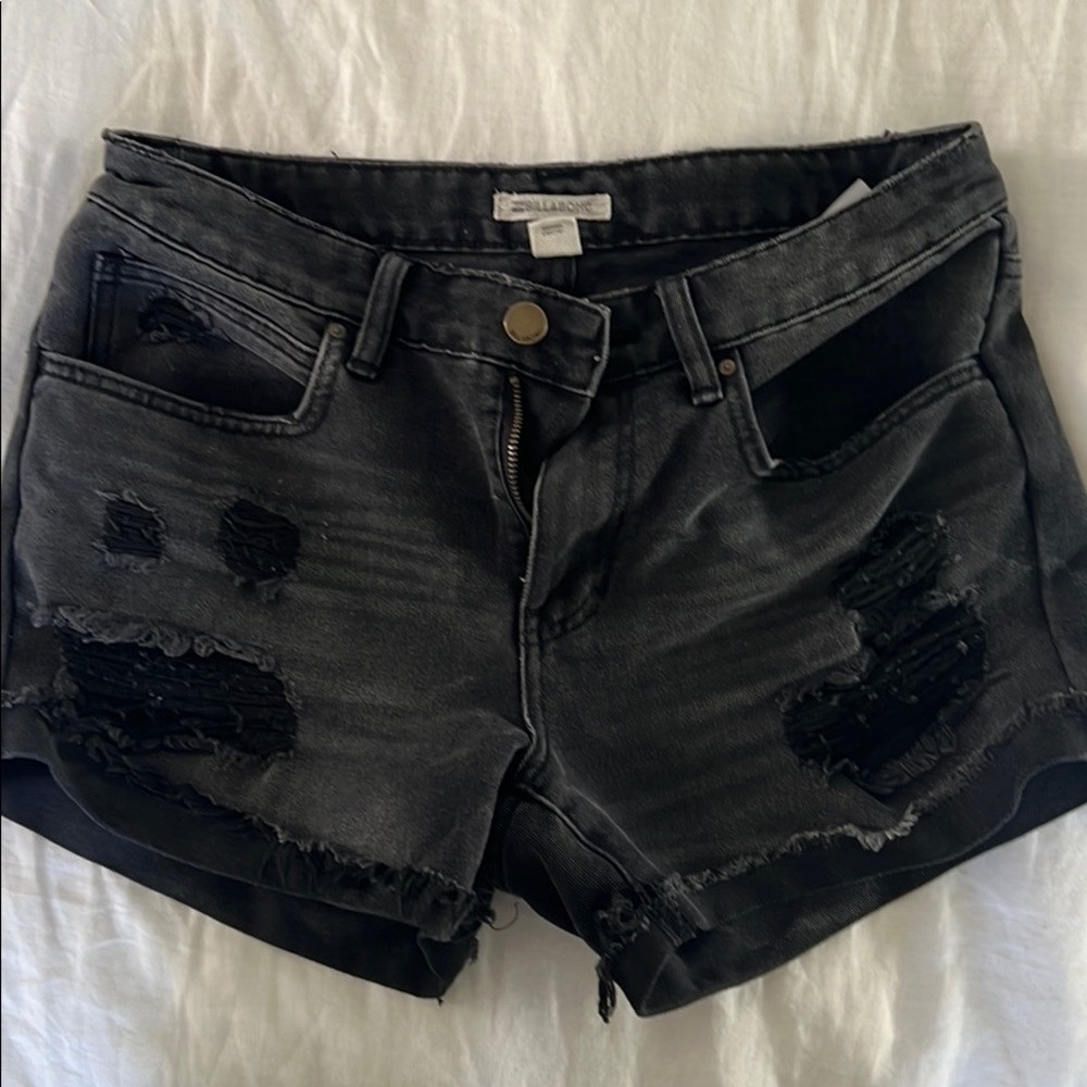 Billabong high waisted black denim shorts